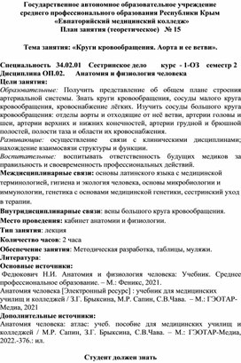 Обложка для материала «Круги кровообращения. Аорта и ее ветви».