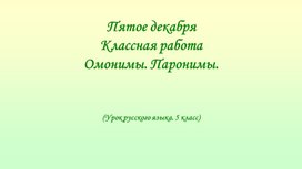 Обложка для материала Омонимы. Паронимы. 5 класс