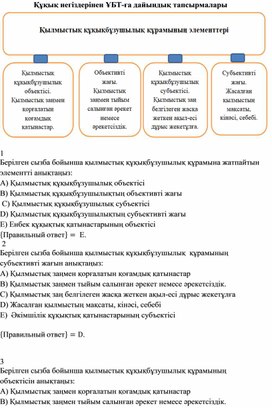 Құқық негіздерінен ҰБТ-ға дайындық тапсырмалары