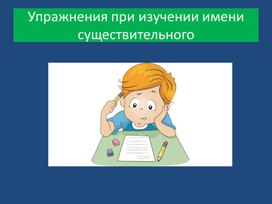 Обложка для материала Методическое пособие по русскому языку . Упражнения при изучении имени существительного.