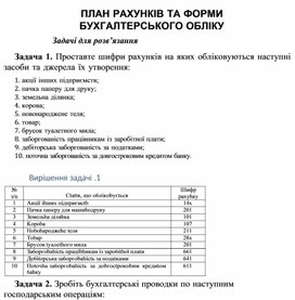 План рахунків бухгалтерського обліку