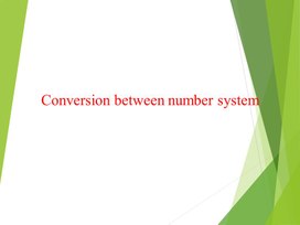 Conversion between number system Data representation  presentation 1 2 variant