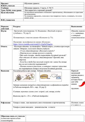 Обучение грамоте. Какой вырастить хороший урожай?