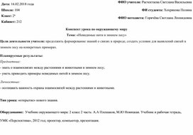 Конспект урока по окружающему миру 2 класс.  Тема: «Невидимые нити в зимнем лесу»