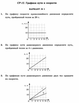 Обложка для материала Самостоятельная работа  по физике  для  7 классов