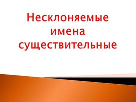 Несклоняемые имена существительные