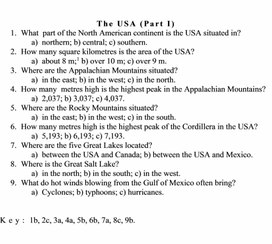 The USA QUIZ (Part I)