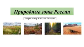 Природные зоны России, подготовка к ВПР