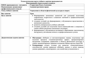 Технологическая карта урока админ право