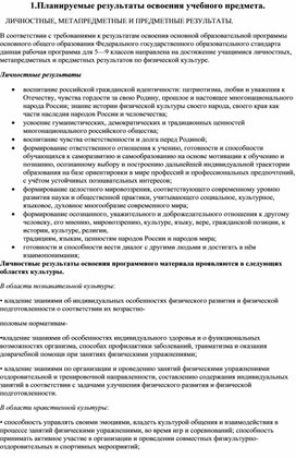 Обложка для материала Планируемые результаты освоения учебного предмета.