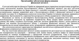 Обложка для материала Організаційне забезпечення формулювання фінансової звітності