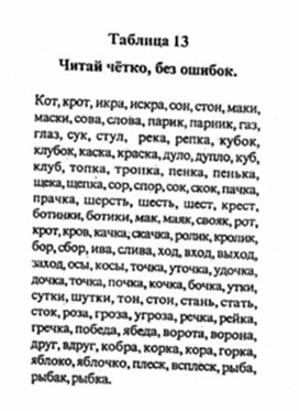 Обложка для материала Учимся читать быстро таблица 13