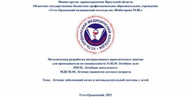 Методическая разработка интерактивного практического занятия  для преподавателя по специальности 31.02.01 Лечебное дело ПМ 02. Лечебная деятельность МДК 02.04. Лечение пациентов детского возраста  Тема:  Лечение заболеваний почек и мочевыделительной системы у детей