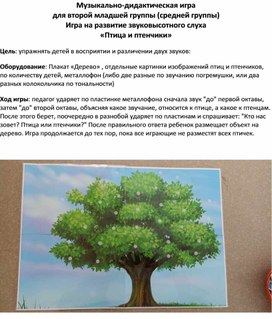 Обложка для материала Музыкально-дидактическая игра «Птицы и птенчики»