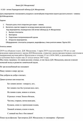 Обложка для материала Ыиват Д.И. Менделееву!