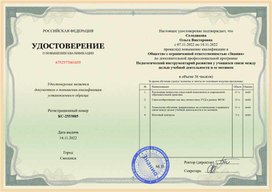 Обложка для материала Удостоверение о повышении квалификации "Педагогический инструментарий"