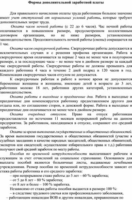 Обложка для материала Формы дополнительной заработной платы