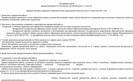Проверочная диагностическая работа по русскому языку по итогам 1 класса