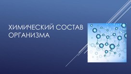 Химический состав организма