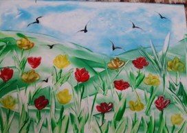 Рисунок "Птицы и цветы - согласие"