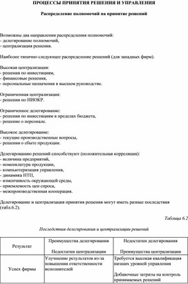 Обложка для материала Распределение полномочий на принятие решений