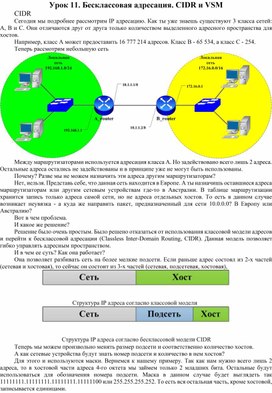 Обложка для материала Урок 11. Бесклассовая адресация. CIDR и VSM
