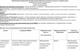 Организация непрерывной непосредственно образовательной деятельности в старшей группе по теме «Космическое путешествие»