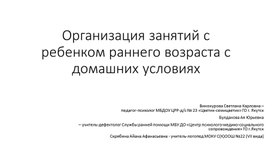 Организация занятий с ребенком раннего возраста в домашних условиях