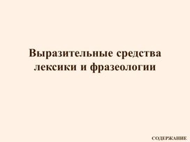 Презентация "Выразительность русской речи ТЕРМИНЫ