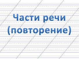 Презентация по русскому языку на тему "части речи (повторение)"