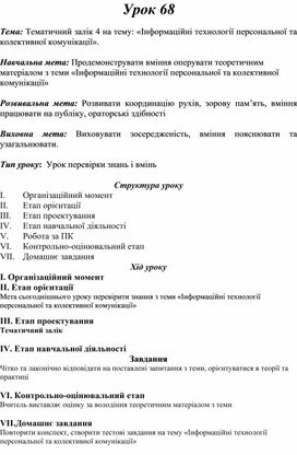 Обложка для материала Тематичний залік 4 на тему: «Інформаційні технології персональної та колективної комунікації».