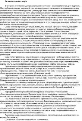 Обложка для материала виды социальных норм