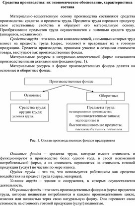 Обложка для материала Средства производства: их экономическое обоснование, характеристика состава