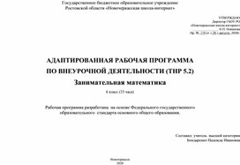 Адаптированная рабочая программа по внеурочной деятельности  "Занимательная математика" в 6 классе.