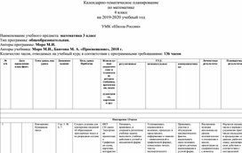 Обложка для материала КТП по математике - 4 класс