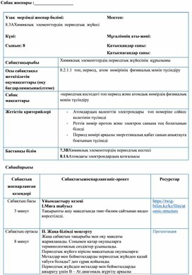 Поурочное планирование по химии, 8 класс