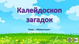 Калейдоскоп загадок. Тема "Животные"