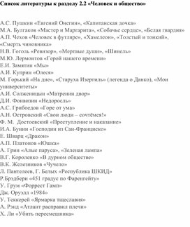 Обложка для материала Список литературы к разделу 2.2 «Человек и общество»
