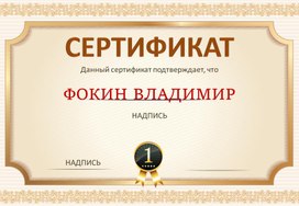 Сертификат № 7