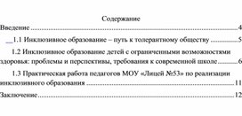 Инклюзивное образование – путь к толерантному обществу