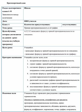 Обложка для материала 11. Прямая пропорциональность и её график. Вариант 2.