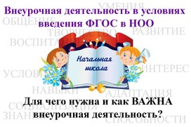 Презентация. Внеурочная деятельность в условиях введения ФГОС в НОО