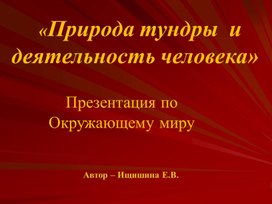 Презентация к уроку окружающего мира "Природа тундры и деятельность человека"