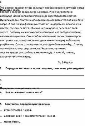 Чтение. Работа с текстом. Вариант 3 (3 класс)