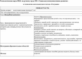 Технологическая карта занятия по шитью в подготовительной группе