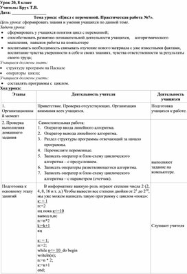 Обложка для материала «Цикл с переменной. Практическая работа №7».