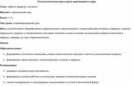 Конспект урока по окружающему миру "Береги природу,человек!"