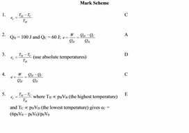 Обложка для материала Cyclic processes and their effeciency, Carnot cycle Mark Scheme
