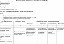 Урок по физической культуре в 5 по ФГОС  классе на тему: "Гимнастика"