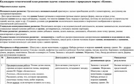 Конспект познавательного занятия в подготовительной к школе группе на тему "Камни"